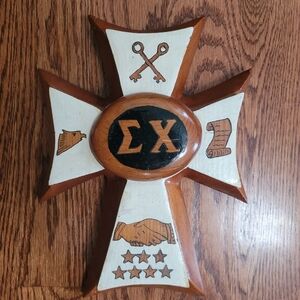 Vintage 1952 Sigma Chi Wooden Wall Plaque Pledge Paddle Fraternity